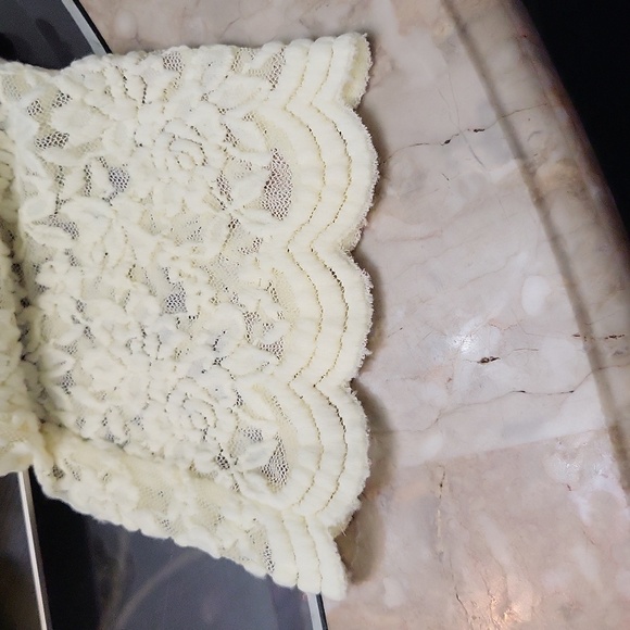 MetroStyle Lace Mock Neck Top (Size L) - Picture 3 of 5